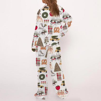 Christmas In New York Satin Pajama Set